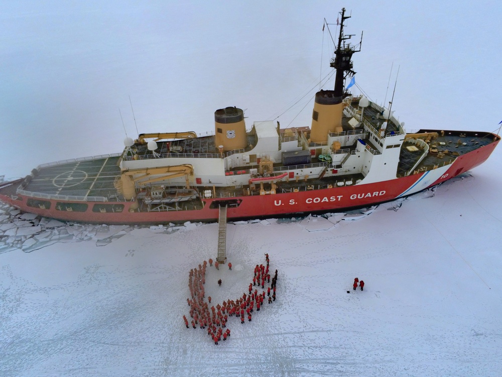 USCGC Polar Star (WAGB 10) holds ice liberty in McMurdo Sound during Operation Deep Freeze