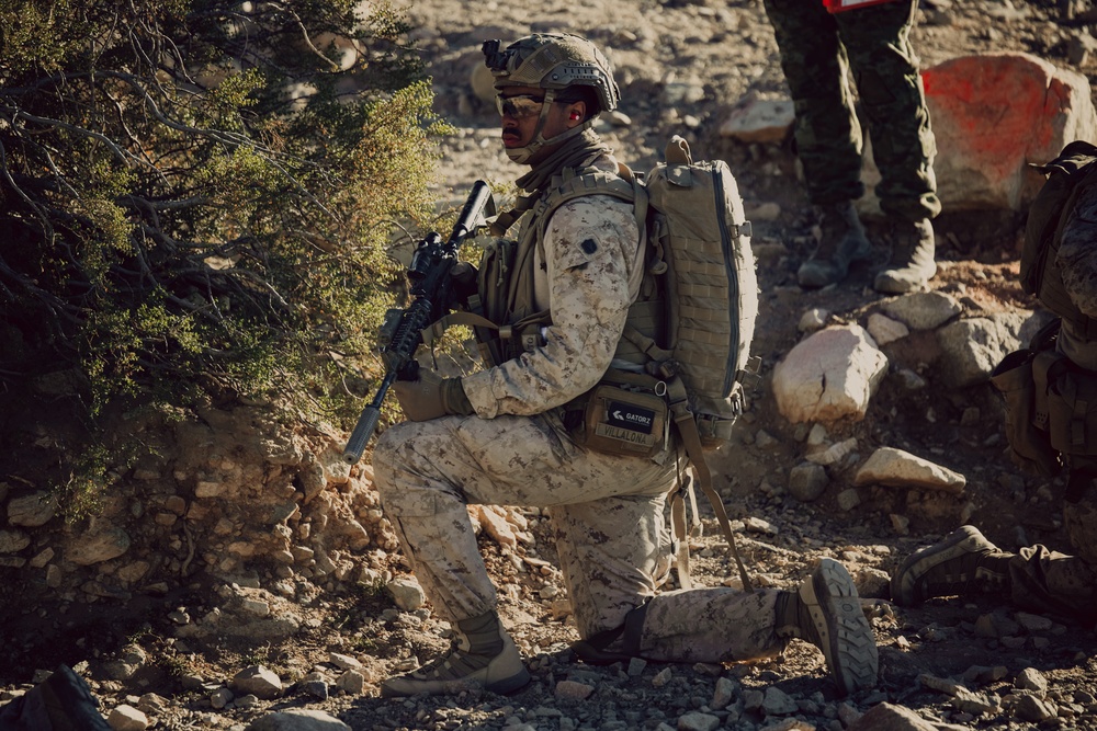 Marines with 1/7 conduct platoon attacks at Range 410A during ITX 1-25