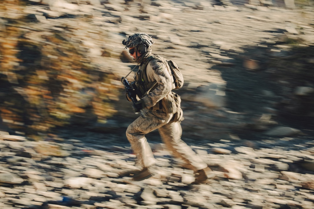 Marines with 1/7 conduct platoon attacks at Range 410A during ITX 1-25