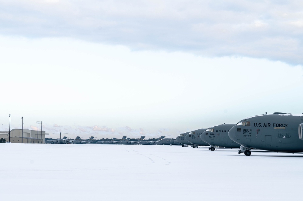 Winter storm can't ground Joint Base Charleston: Essential personnel keep base mission-ready