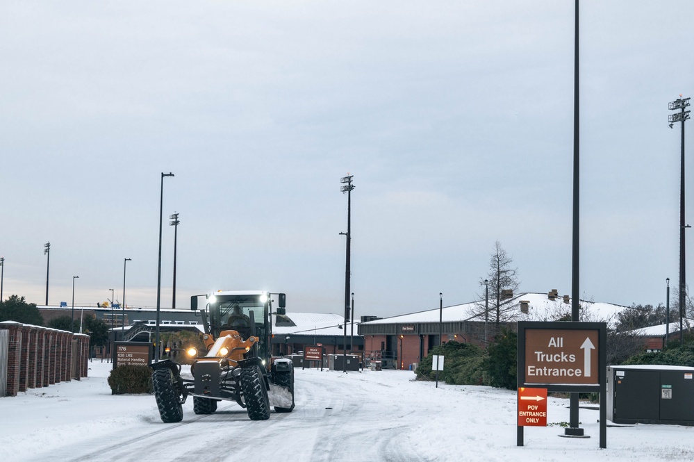 Winter storm can't ground Joint Base Charleston: Essential personnel keep base mission-ready