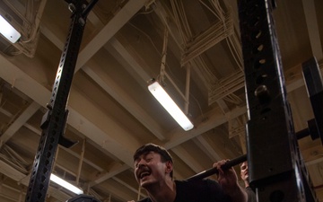 Squat Competition aboard USS America (LHA 6)