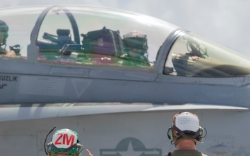 Marine F/A-18s fly armed at Andersen Air Force Base, Guam