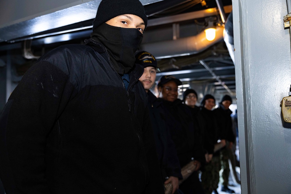 USS Gerald R. Ford (CVN 78) Sailors conduct sea and anchor evolution