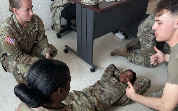 155ABCT Soldiers perform medical training at Fort Bliss preparing for future deployment.