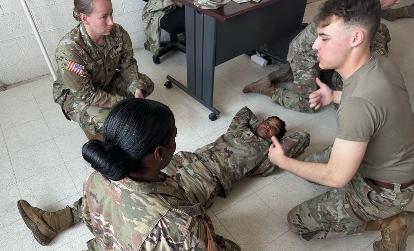 155ABCT Soldiers perform medical training at Fort Bliss preparing for future deployment.