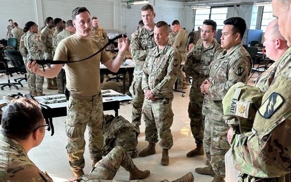 155ABCT Soldiers perform medical training at Fort Bliss preparing for future deployment.