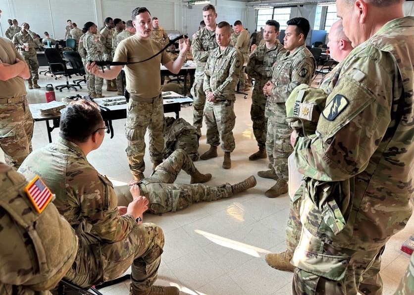 155ABCT Soldiers perform medical training at Fort Bliss preparing for future deployment.