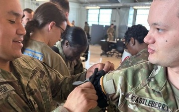 155ABCT Soldiers perform medical training at Fort Bliss preparing for future deployment.