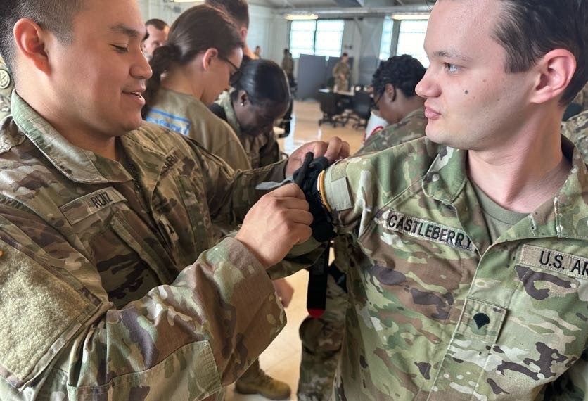 155ABCT Soldiers perform medical training at Fort Bliss preparing for future deployment.