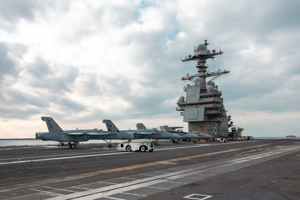 USS Gerald R. Ford (CVN 78) conducts flight operations