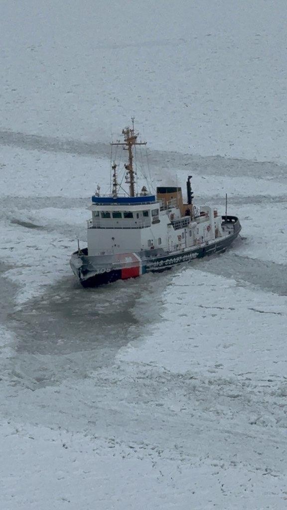 U.S. Coast Guard amplifies ice breaking assistance to free the Manitoulin