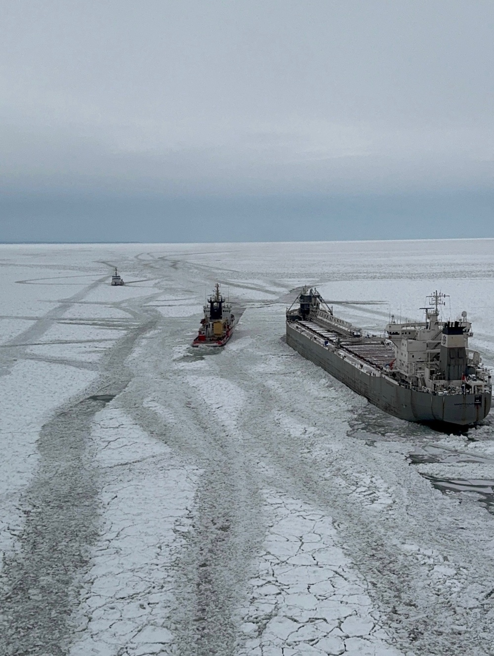 U.S. Coast Guard amplifies ice breaking assistance to free the Manitoulin