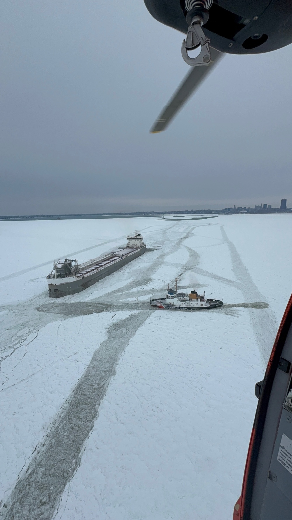 U.S. Coast Guard amplifies ice breaking assistance to free the Manitoulin