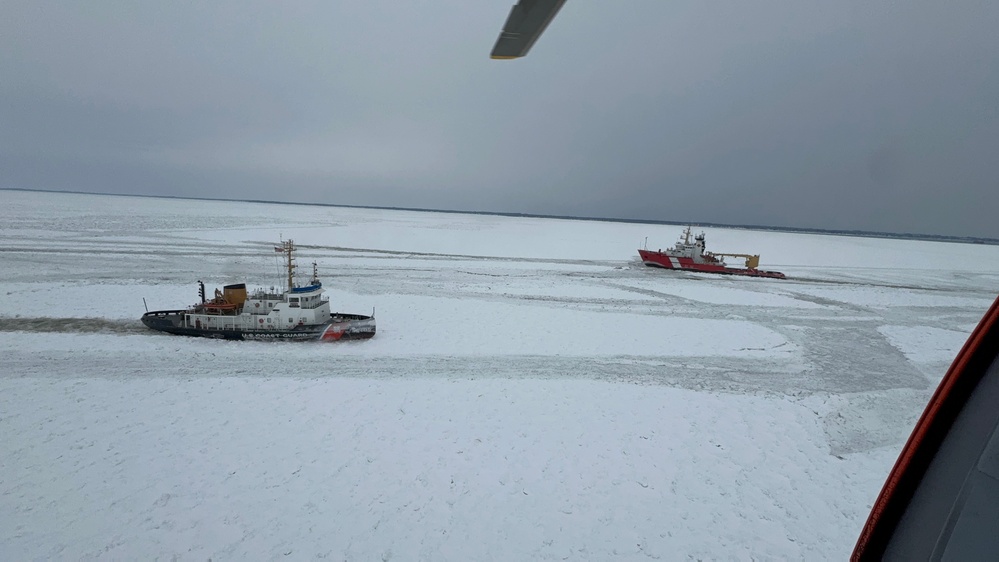 U.S. Coast Guard amplifies ice breaking assistance to free the Manitoulin