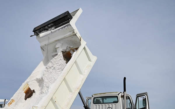 Airmen remove snow, ice for T-38 Talon, F-22 Raptor ops