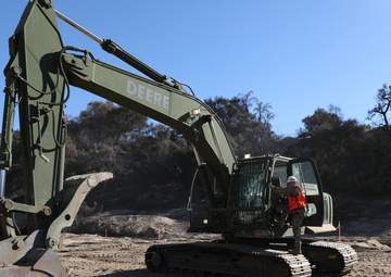 649th Engineer Company Prepares the Sierra Madre Villa Debris Basin to Mitigate Mudslides