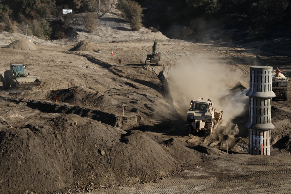 649th Engineer Company Prepares the Sierra Madre Villa Debris Basin to Mitigate Mudslides