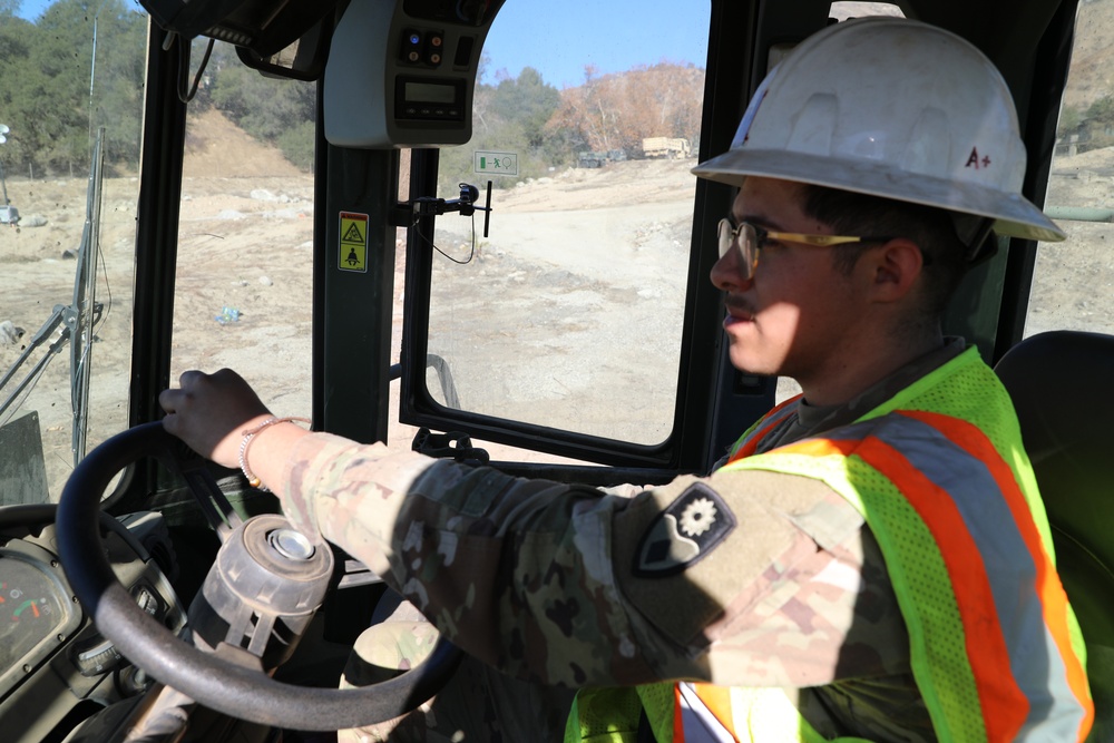 649th Engineer Company Prepares the Sierra Madre Villa Debris Basin to Mitigate Mudslides