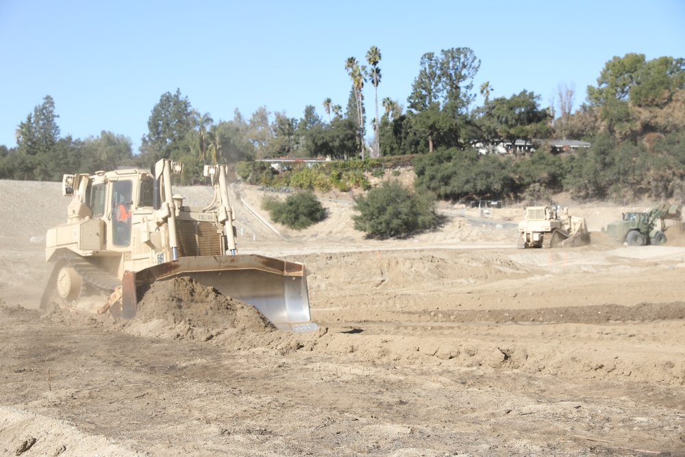 649th Engineer Company Prepares the Sierra Madre Villa Debris Basin to Mitigate Mudslides