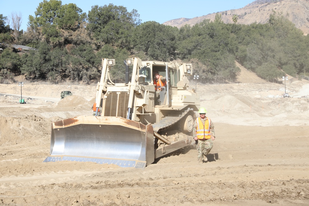 649th Engineer Company Prepares the Sierra Madre Villa Debris Basin to Mitigate Mudslides