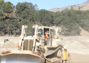 649th Engineer Company Prepares the Sierra Madre Villa Debris Basin to Mitigate Mudslides