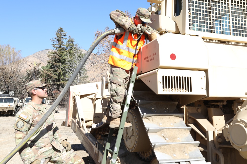 649th Engineer Company Prepares the Sierra Madre Villa Debris Basin to Mitigate Mudslides