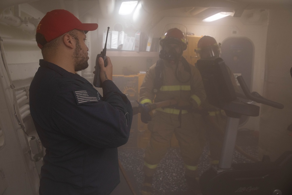 USS Stockdale conducts firefighting training