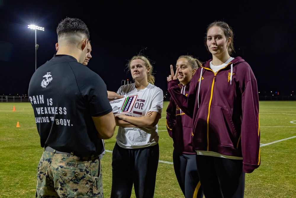 ASU Volleyball Team Marine Workout