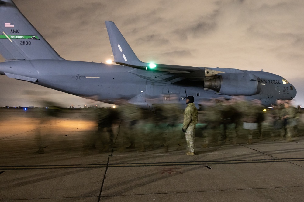 Joint Task Force-North Soldiers arrive at MCAS Miramar