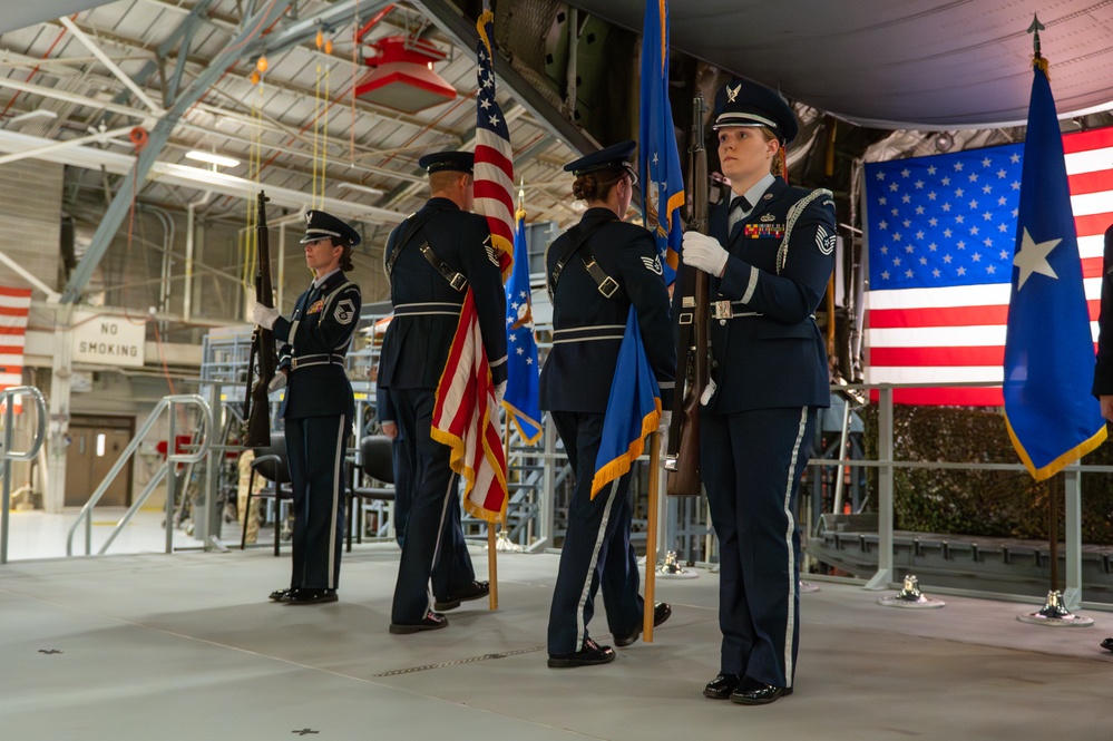 Honor Guard performs at a change of command ceremony