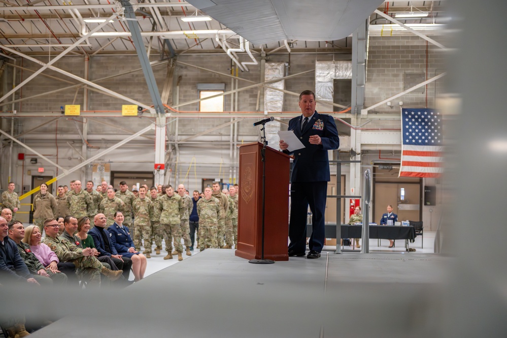 Former commander speaks at change of command ceremony