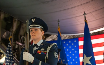 Honor Guard performs at a change of command ceremony