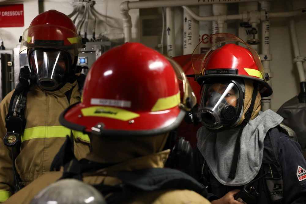 Damage Control Drill Aboard USS Truxtun