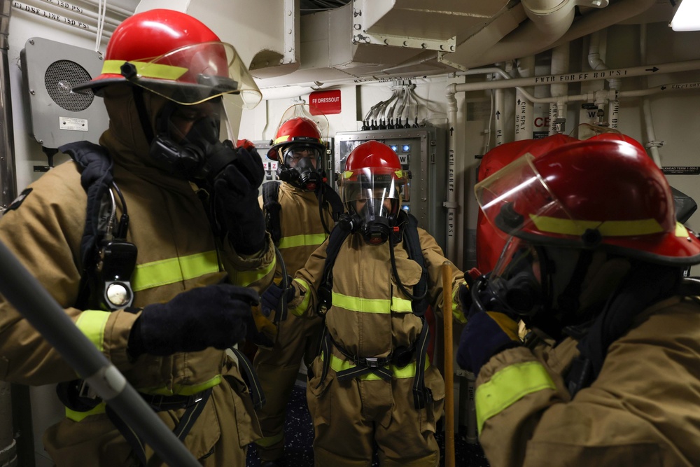 Damage Control Drill Aboard USS Truxtun