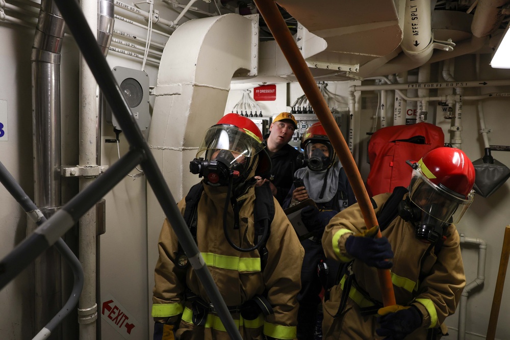 Damage Control Drill Aboard USS Truxtun