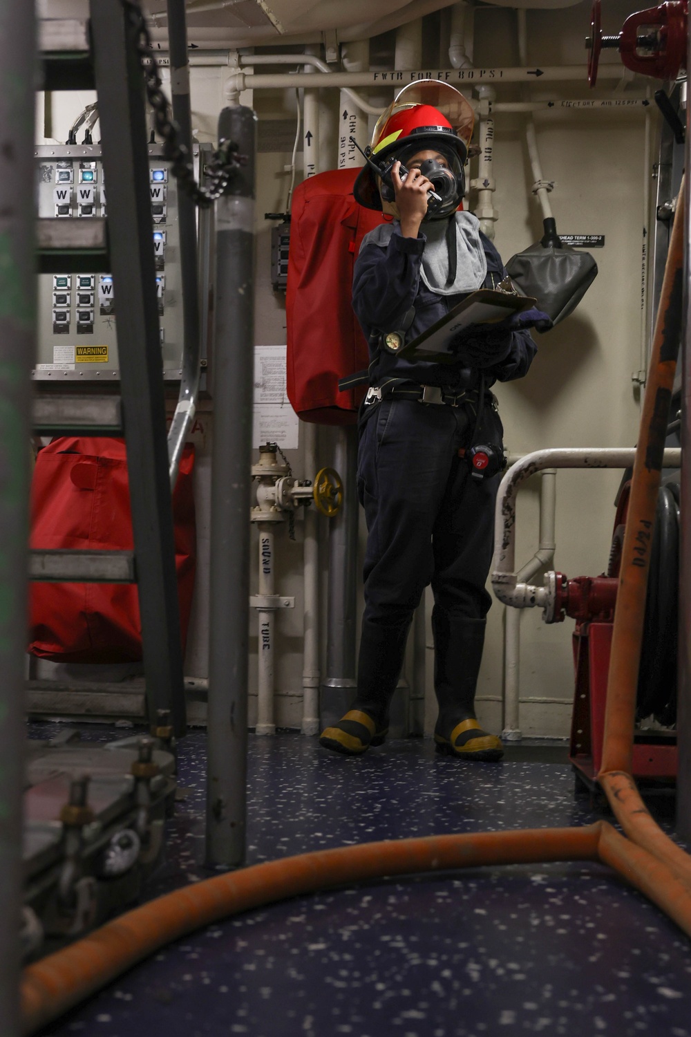 Damage Control Drill Aboard USS Truxtun