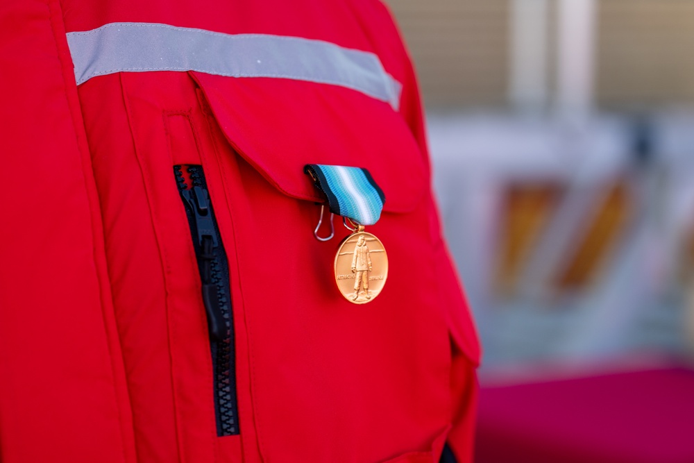 USCGC Polar Star (WAGB 10) presents Antarctica Service Medals in the Ross Sea during Operation Deep Freeze