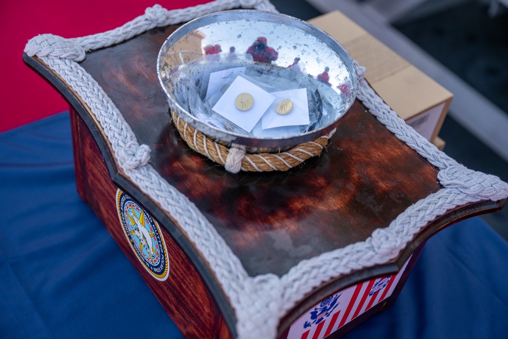 USCGC Polar Star (WAGB 10) presents Antarctica Service Medals in the Ross Sea during Operation Deep Freeze
