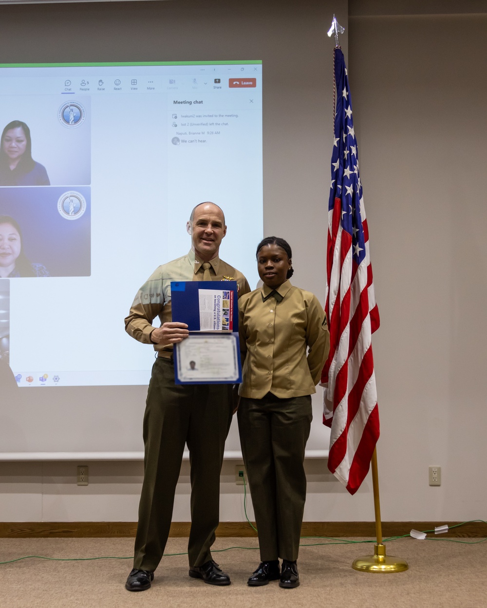 MCAS Iwakuni hosts a naturalization ceremony