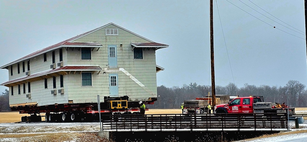 Contractors move first of five World War II-era barracks in 2025