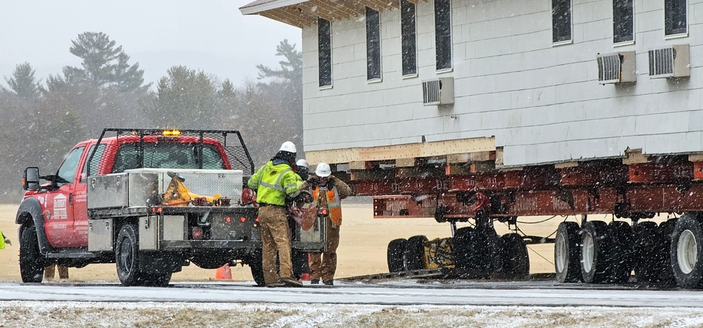 Contractors move first of five World War II-era barracks in 2025