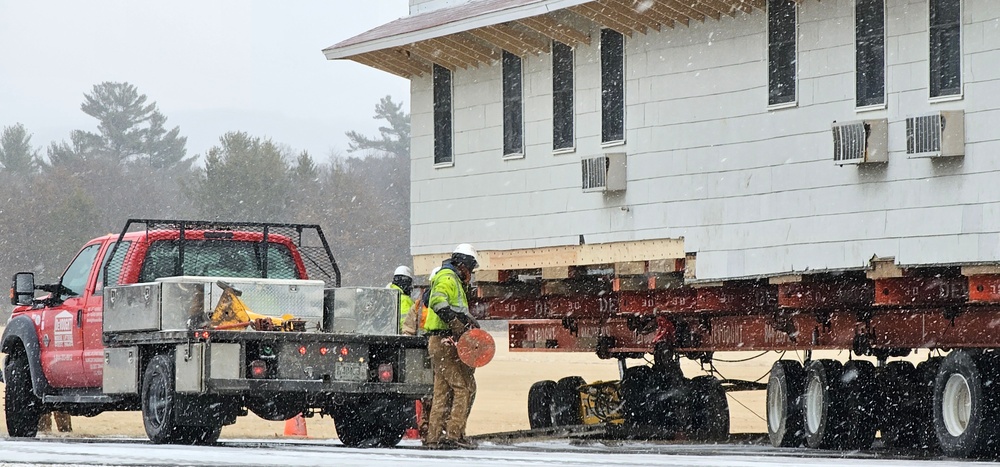 Contractors move first of five World War II-era barracks in 2025