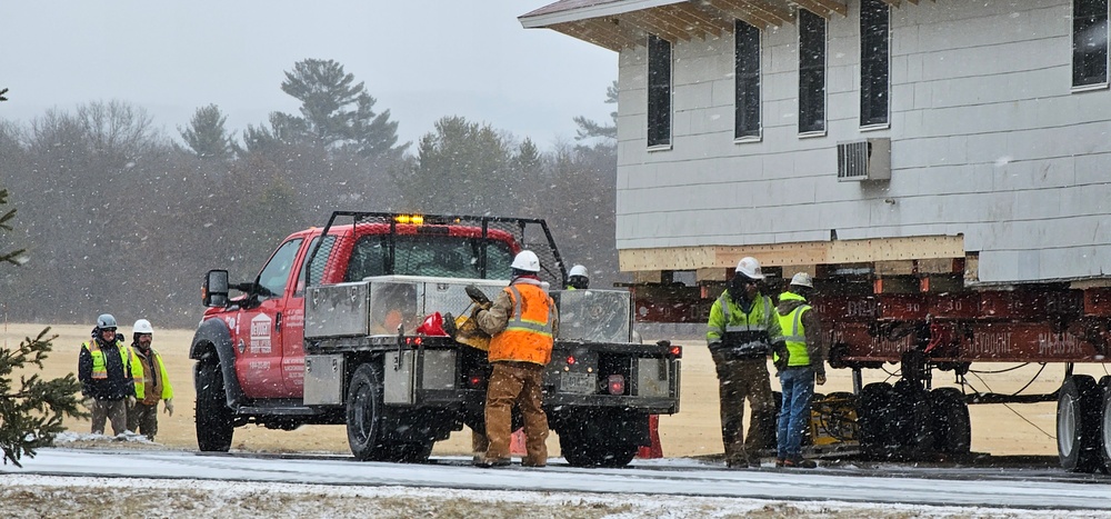 Contractors move first of five World War II-era barracks in 2025