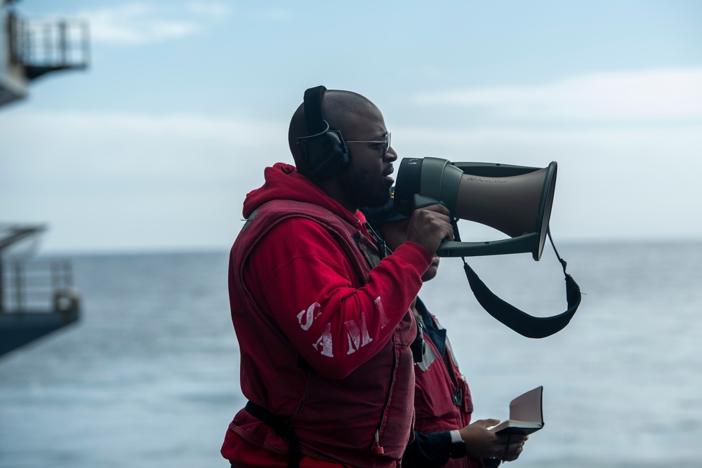 A Nimitz Sailor Acts as a Range Safety Officer