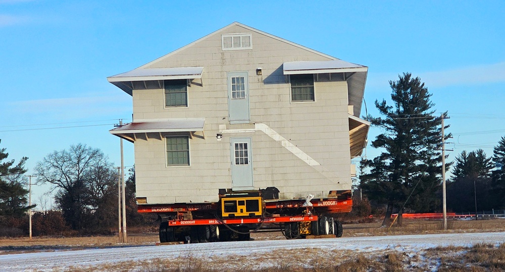 Contractors move first of five World War II-era barracks in 2025