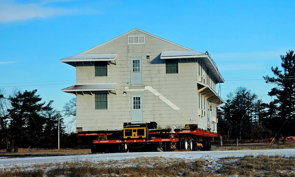 Contractors move first of five World War II-era barracks in 2025