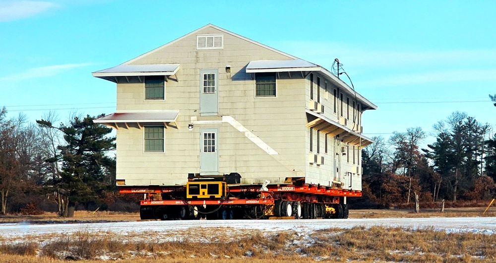 Contractors move first of five World War II-era barracks in 2025