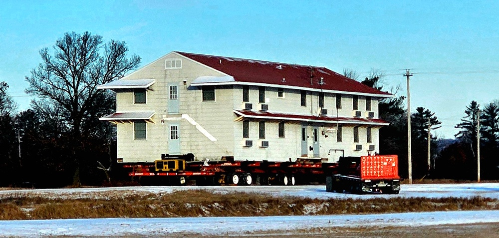 Contractors move first of five World War II-era barracks in 2025