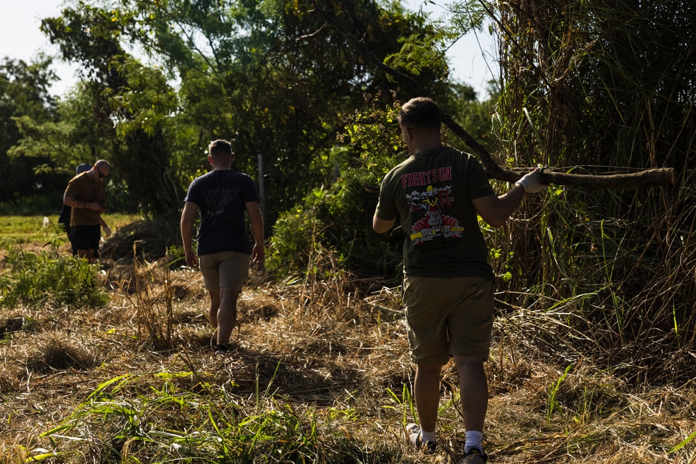 VMFA-312 cleans Yona baseball field